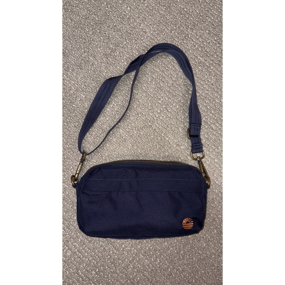 TOBIQ Navy Blue Canvas Crossbody Bag Small Travel Utility Pouch Adjustable Strap
